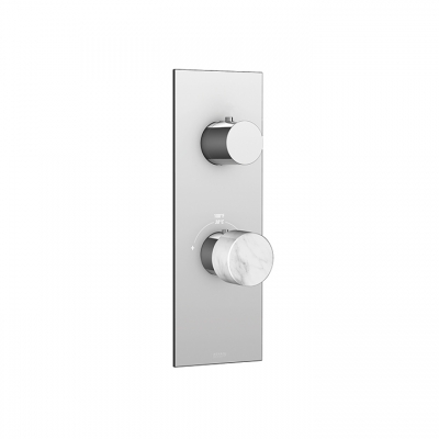 Marmo plate and handle trim set with 2-way diverter for TURBO thermostatic valve #T12123 (1 function at a time)